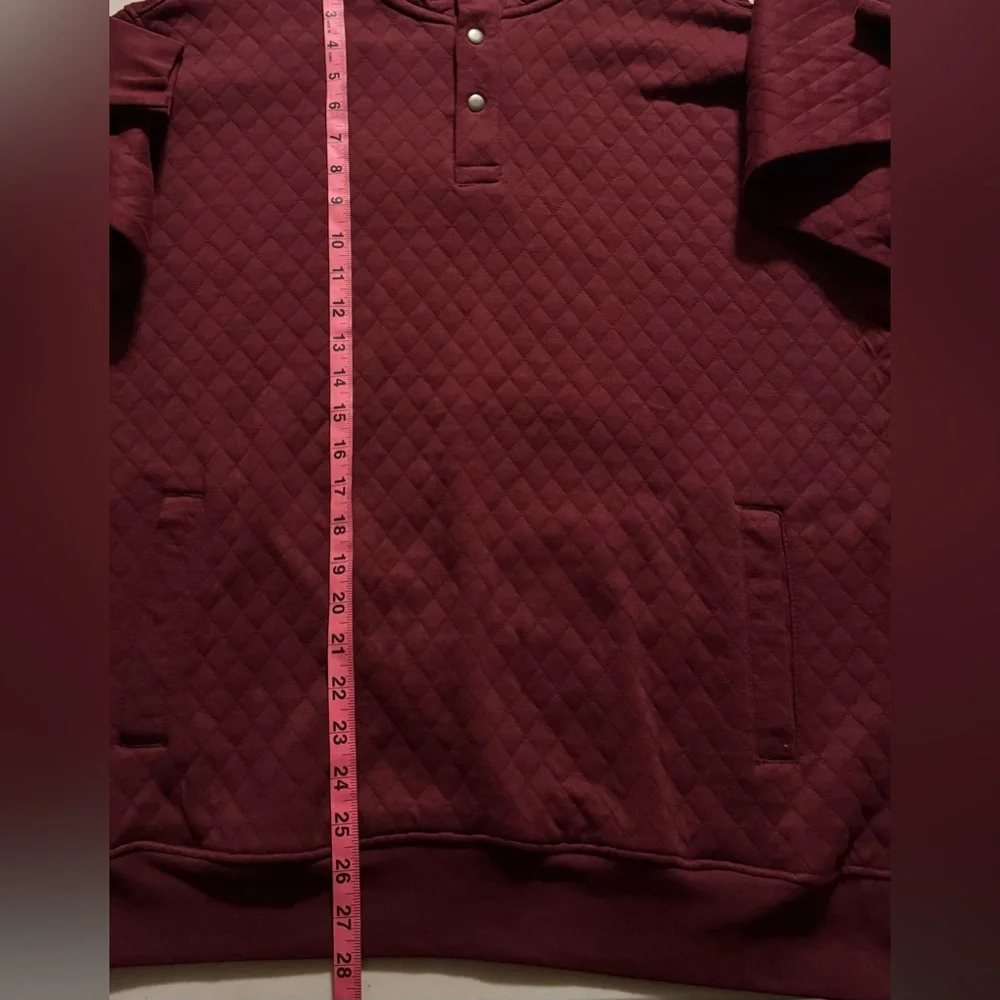 Izod Men’s Burgundy Quarter Pullover Quilted Sweatshirt Sz Large. NWT